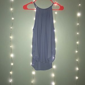 baby blue high low tank top